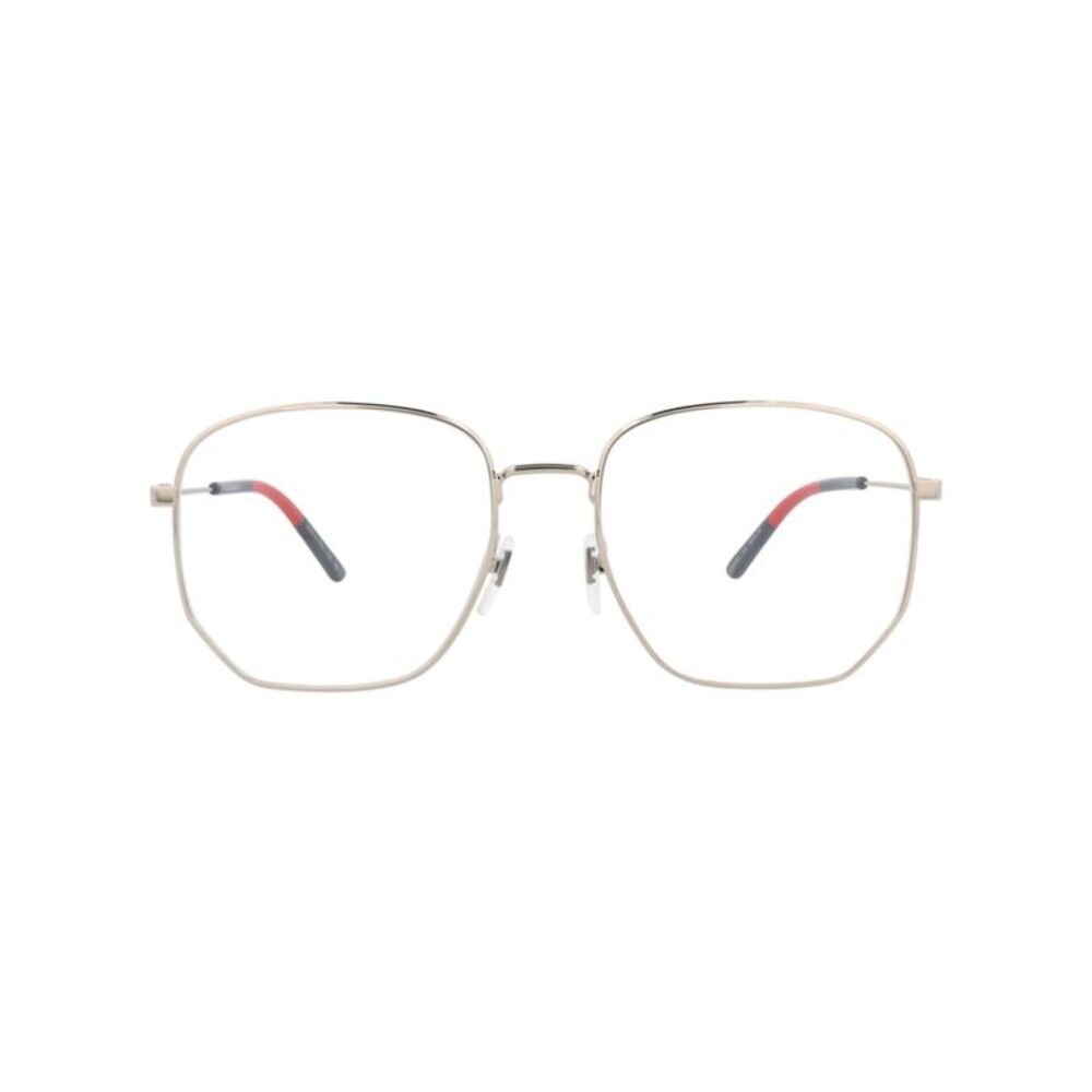 Gucci Square-Frame Metal Optical Frames Gold Womens
